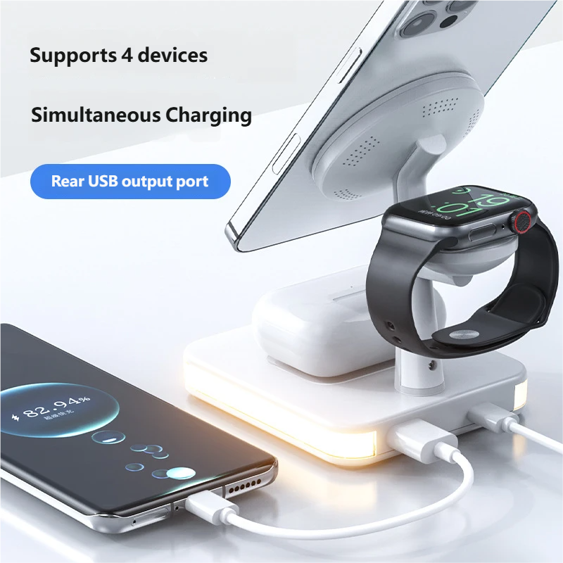 Supports 4 devices  
Simultaneous Charging  
Rear USB output port