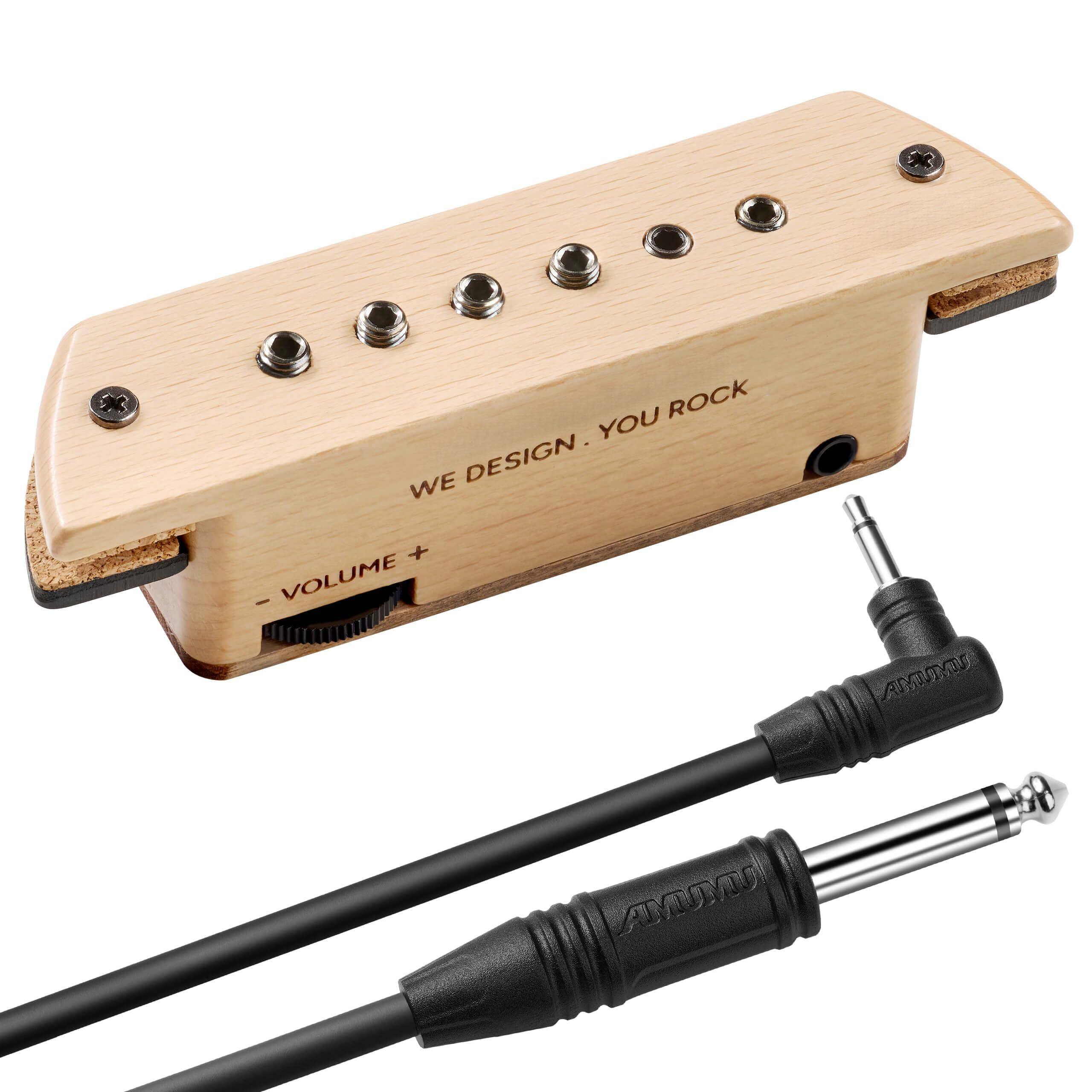 Dazzling Pops - Sp60bcm Magnetic Passive Soundhole Humbucker Pickup For Acoustic Guitars - 10ft Cable - 1/4'' male plug