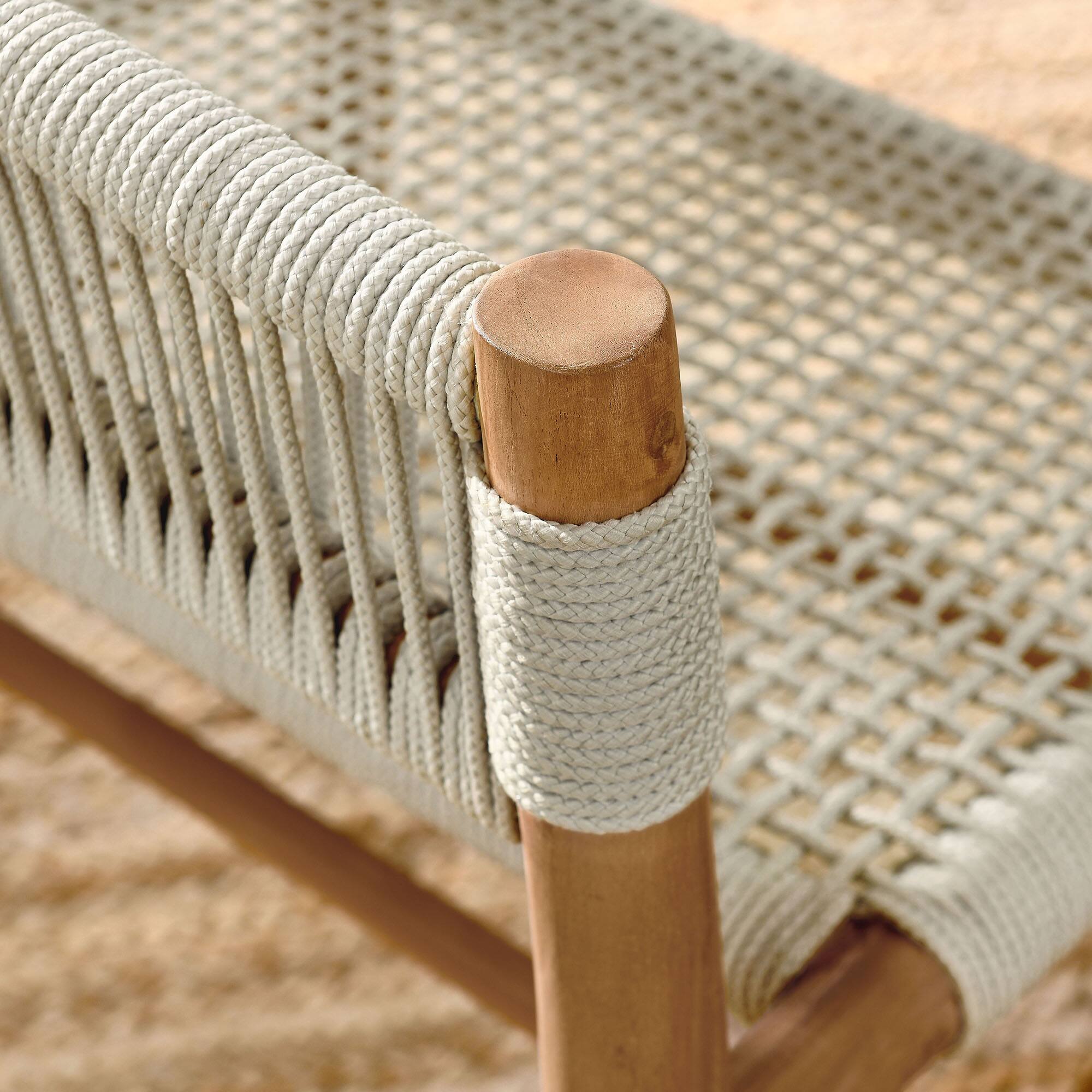 Alt View 1. Modway - Vienna Outdoor Patio Teak and Rope Curved-Back Dining Armchairs Set of 2 by Modway - Natural Natural.