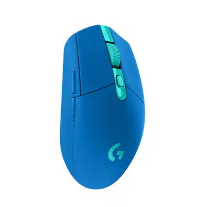 Front. Logitech - G305 LIGHTSPEED Wireless Optical 6 Programmable Button Gaming Mouse with 12,000 DPI HERO Sensor - Blue.