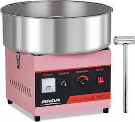 Winado - 15" Commercial Cotton Candy Machine, Candy Floss Maker Electric Cotton Candy Maker w/Stainless Steel Bowl, Sugar Scoop - Pink