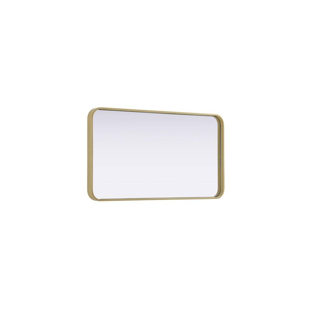 Alt View 1. Elegant Decor - Contour Metal Rectangle Mirror 20x36 in Brass - Brass.