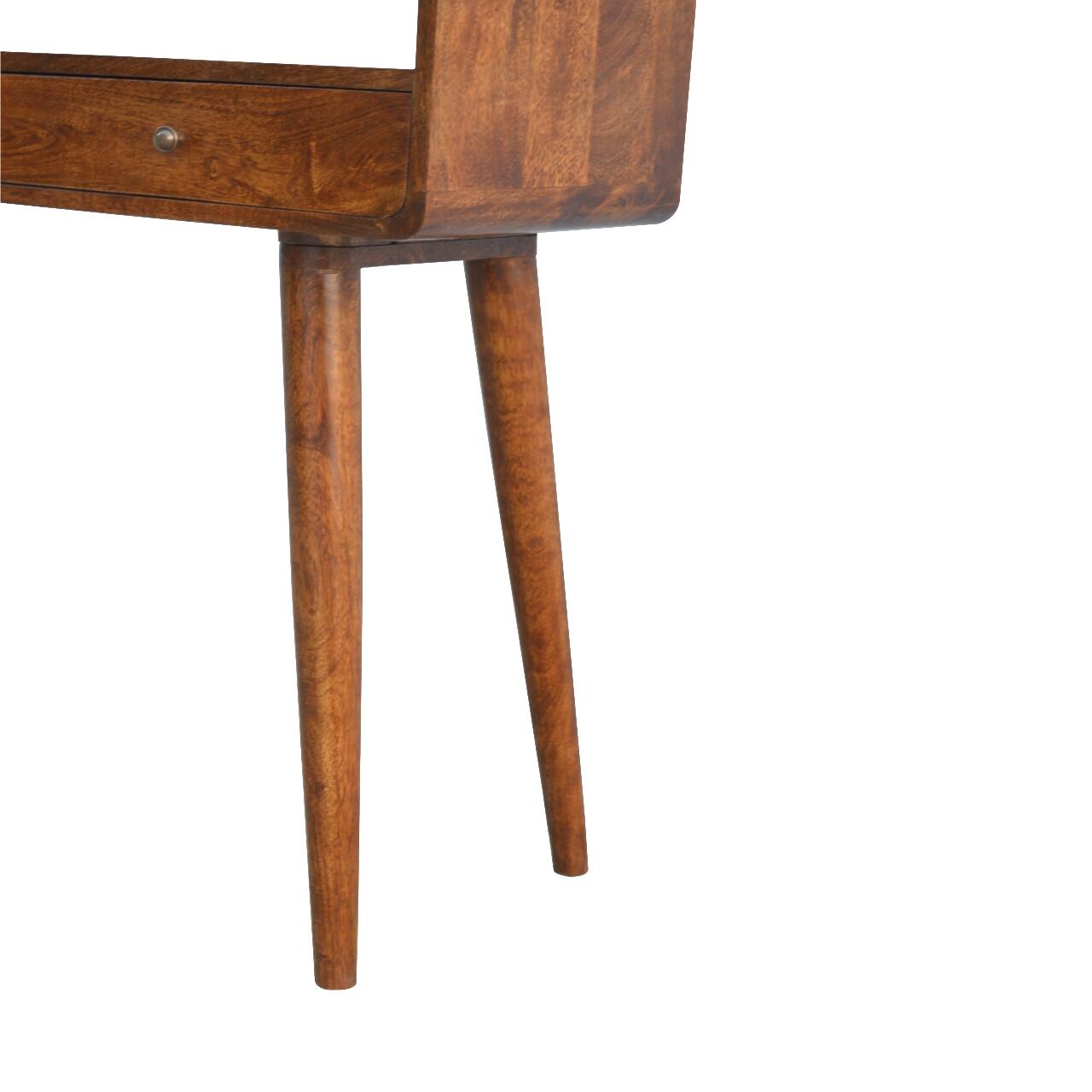 Alt View 4. Artisan Furniture - Artisan Furniture Solid Wood Curved Chestnut Console Table - Brown.