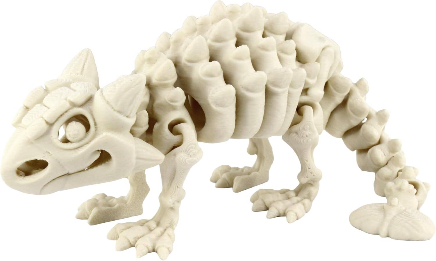 3D Printed Skeleton Ankylosaurus, Prehistoric Collectible Articulating Dinosaur Figurine Desk Decoration by PowerTRC