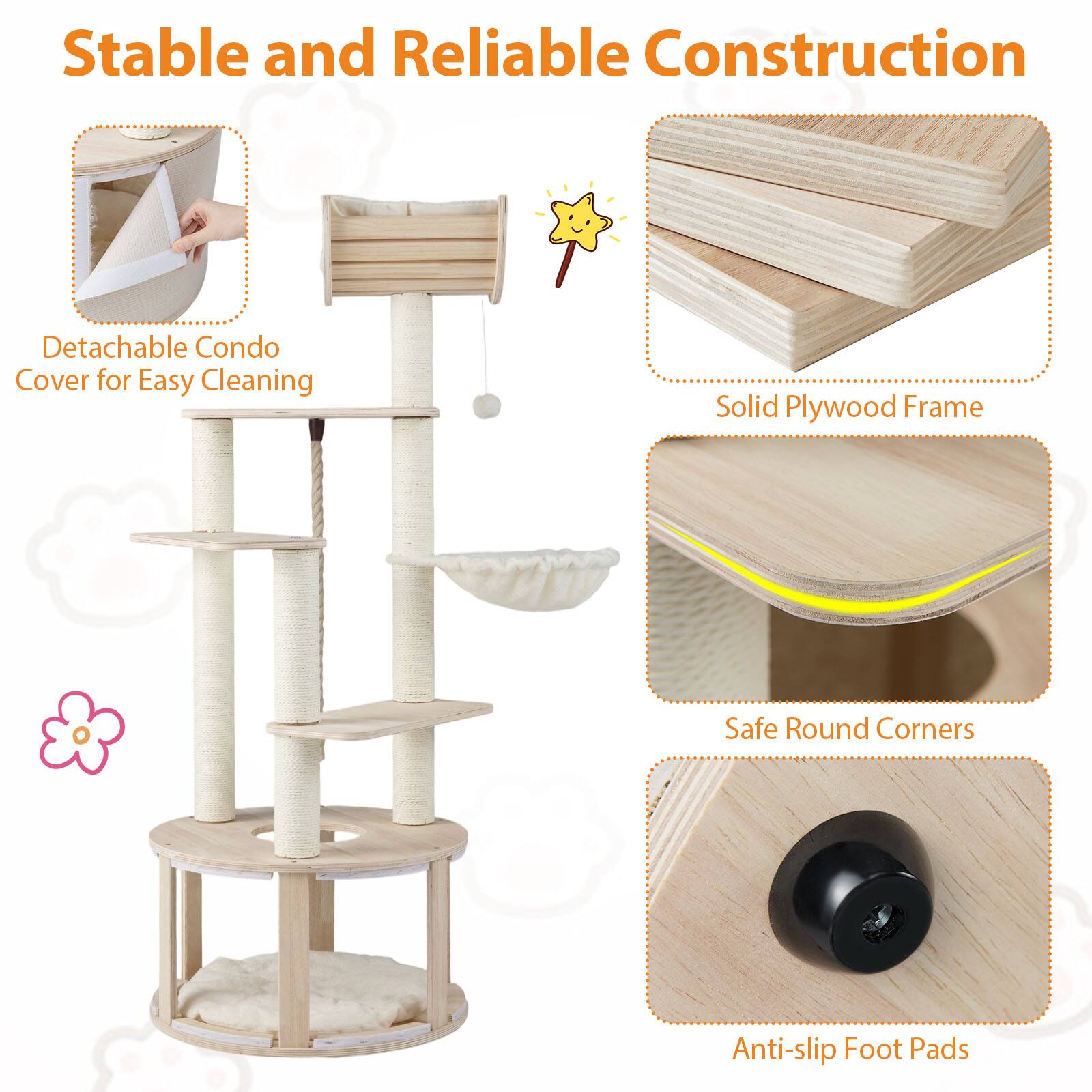 Stable and Reliable Construction

- Detachable Condo Cover for Easy Cleaning
- Solid Plywood Frame
- Safe Round Corners
- Anti-slip Foot Pads