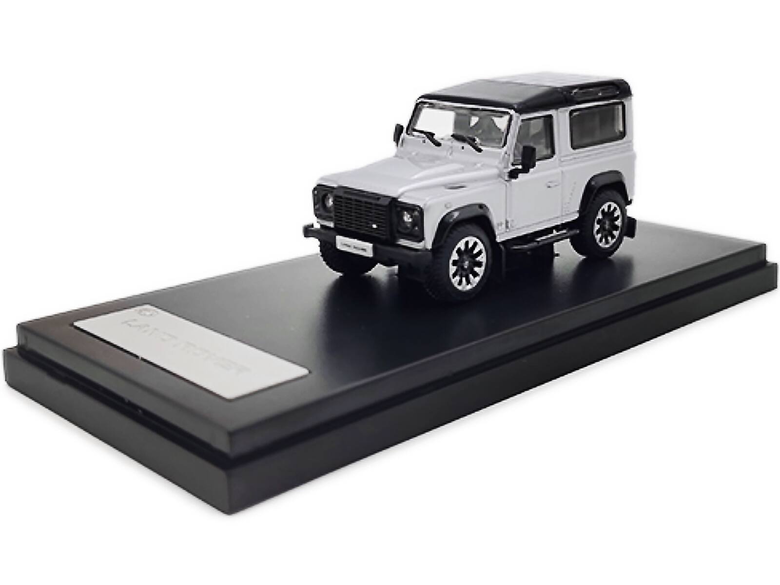 Alt View 1. LCD Models - Land Rover Defender 90 Works V8 Silver Metallic with Black Top "70th Edition" 1/64 Diecast Model Car by LCD Models.