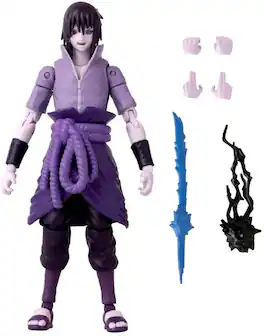 Bandai - Naruto - Anime Heroes - Uchiha Sasuke Rinnegan/Mangekyo Sharingan Action Figure - COLLECTIBLES - Multicolor