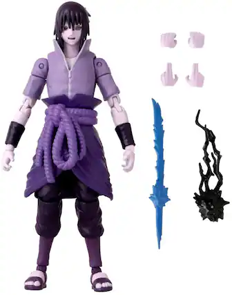 Front. Bandai - Bandai - Naruto - Anime Heroes - Uchiha Sasuke Rinnegan/Mangekyo Sharingan Action Figure - COLLECTIBLES - Multicolor.