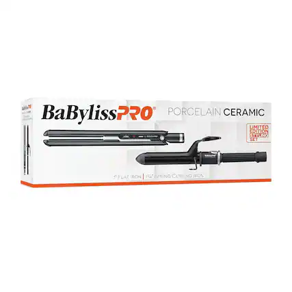 PORCELAIN BaBylissPRO CERAMIC LIMITED EDITION - STYLING SET
1" FLAT IRON | 1 1/4" SPRING CURLING IRON