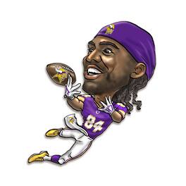 Sporticulture - Randy Moss Minnesota Vikings Metal Caricature Wall Art - Purple