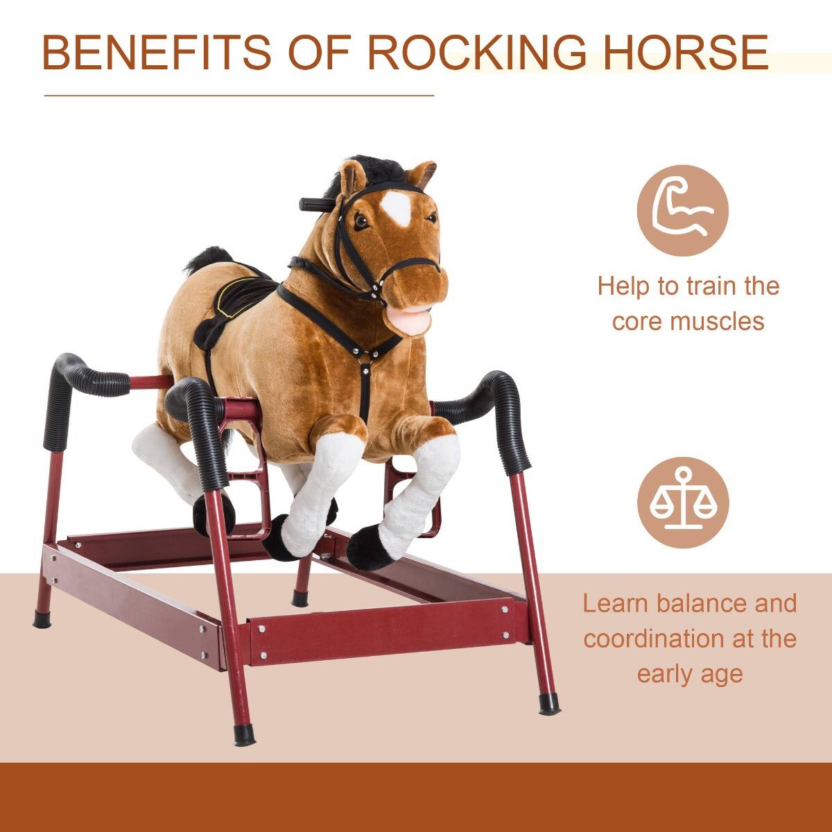 BENEFITS OF ROCKING HORSE

- Help to train the core muscles
- Learn balance and coordination at the early age