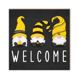 Fan Creations - Iowa Hawkeyes 10'' x 10'' Welcome Gnomes Sign - Multicolor