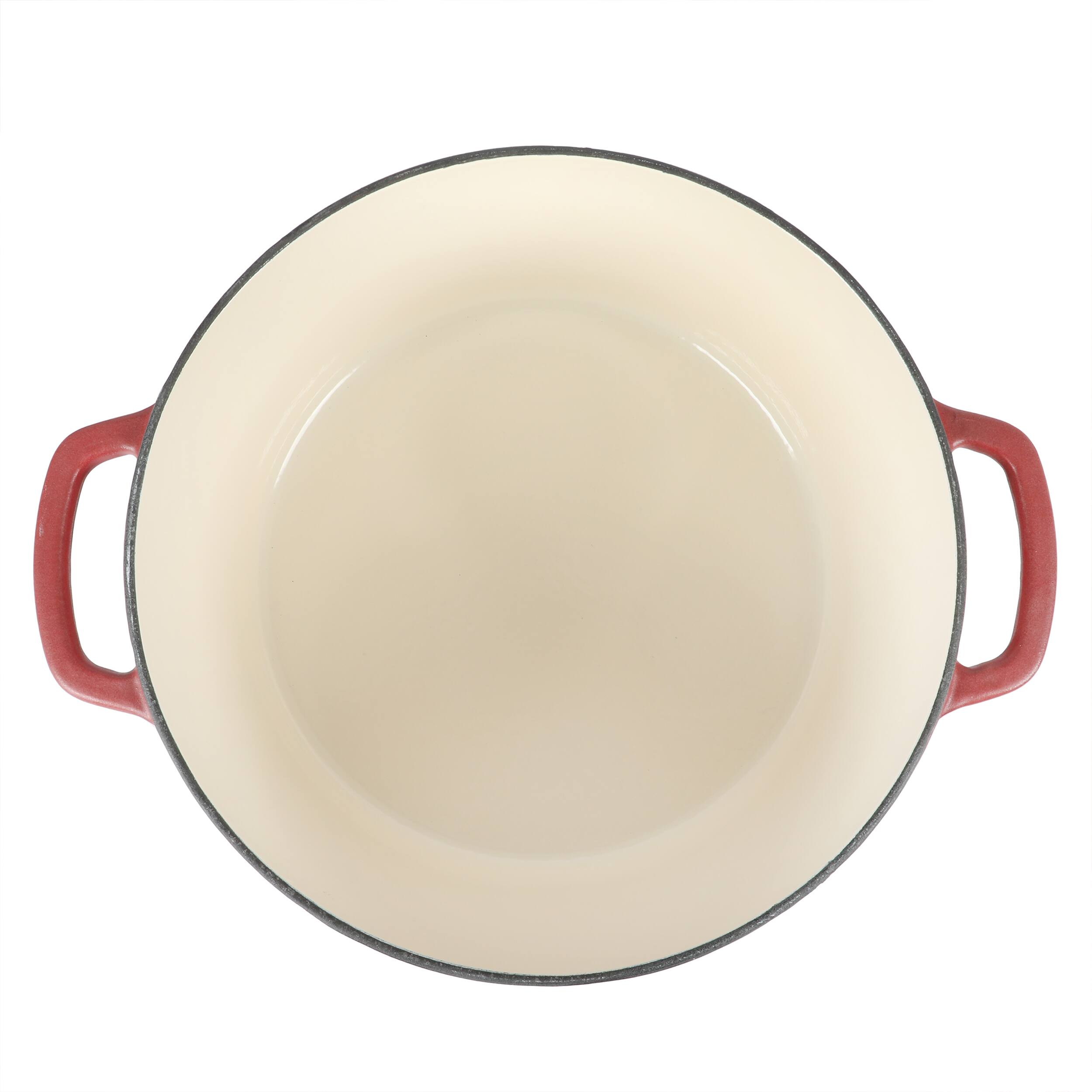 Alt View 4. Gibson - Sur La Table Millau 5.5 Quart Enameled Cast Iron Dutch Oven with Lid in Matte Brick with Rose Gold Knob - Matte brick.