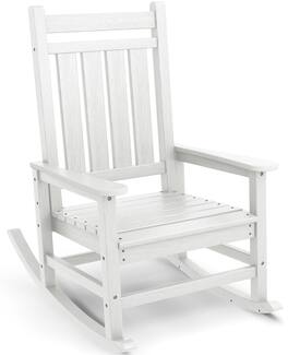 SERWALL - Outdoor Rocking Chair, HDPE Rocking Chair for Adults - White
