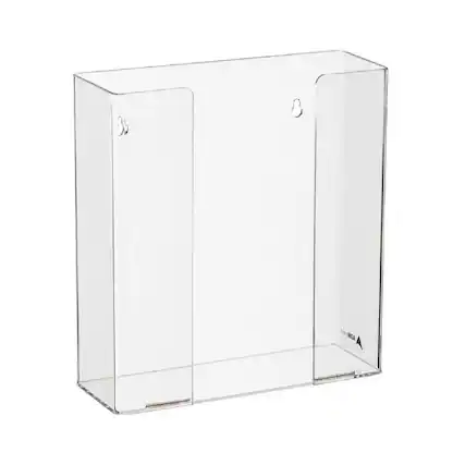 Front. Viva Comfort - Double Box Capacity Acrylic Glove Dispenser - Clear.
