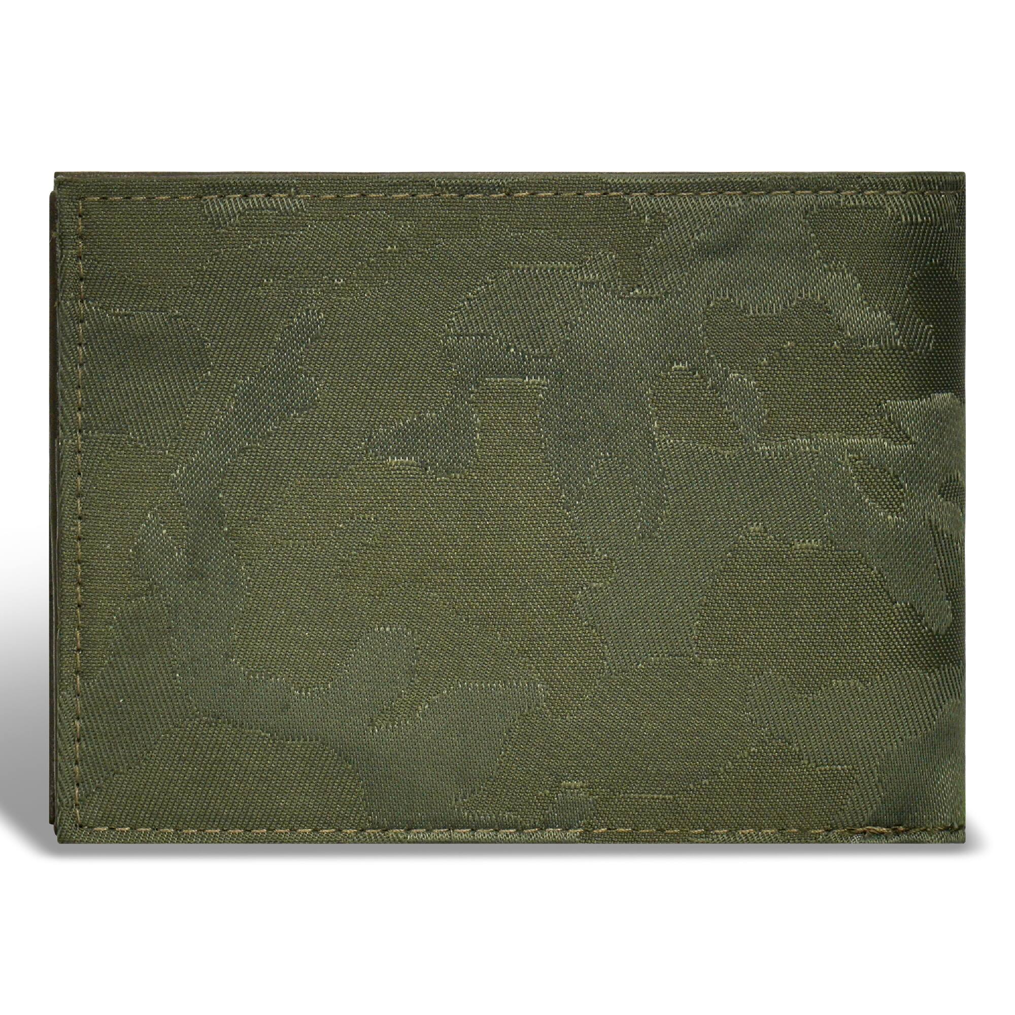 Back. Champs - Camo Collection Leather Center Wing Wallet - Green.