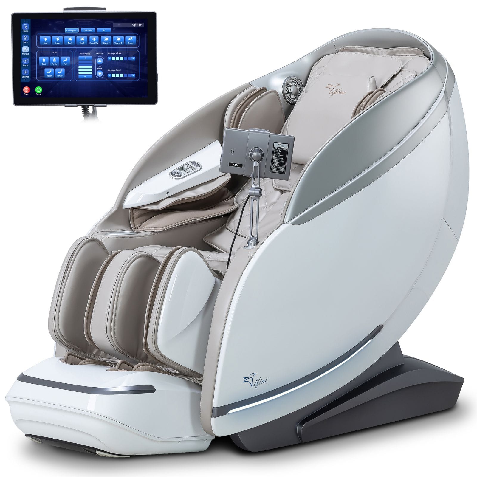 Alfine - A688 Heaven Duet Massage Chair 4Dx3D Dual-Mechanism Zero Gravity Full Body Relaxation - Beige