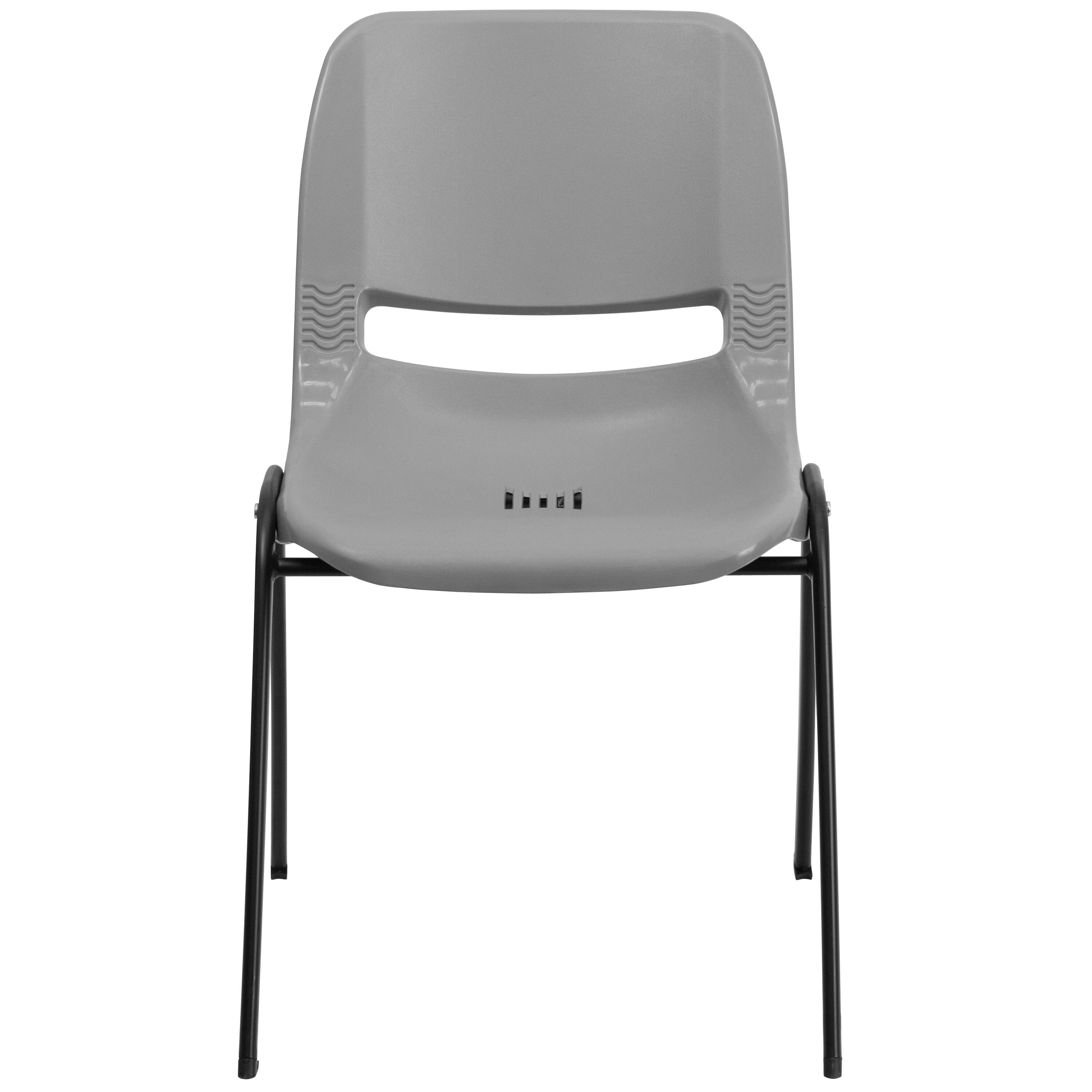 Alt View 7. Emma + Oliver - Ergonomic Shell Student Stack Chair - Classroom Chair / Office Guest Chair - Gray.