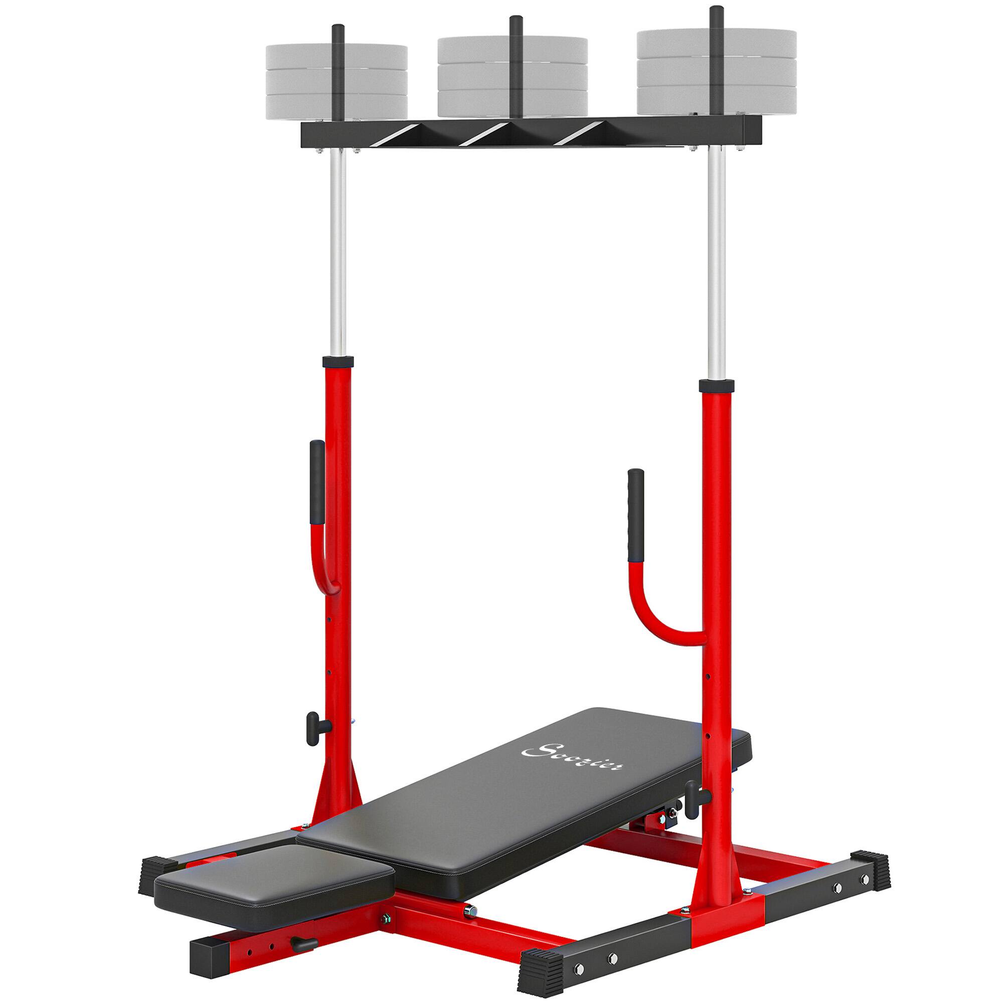 Front. Soozier - Leg Press Machine with Adjustable Leg, Back, and Head Positions - Red.