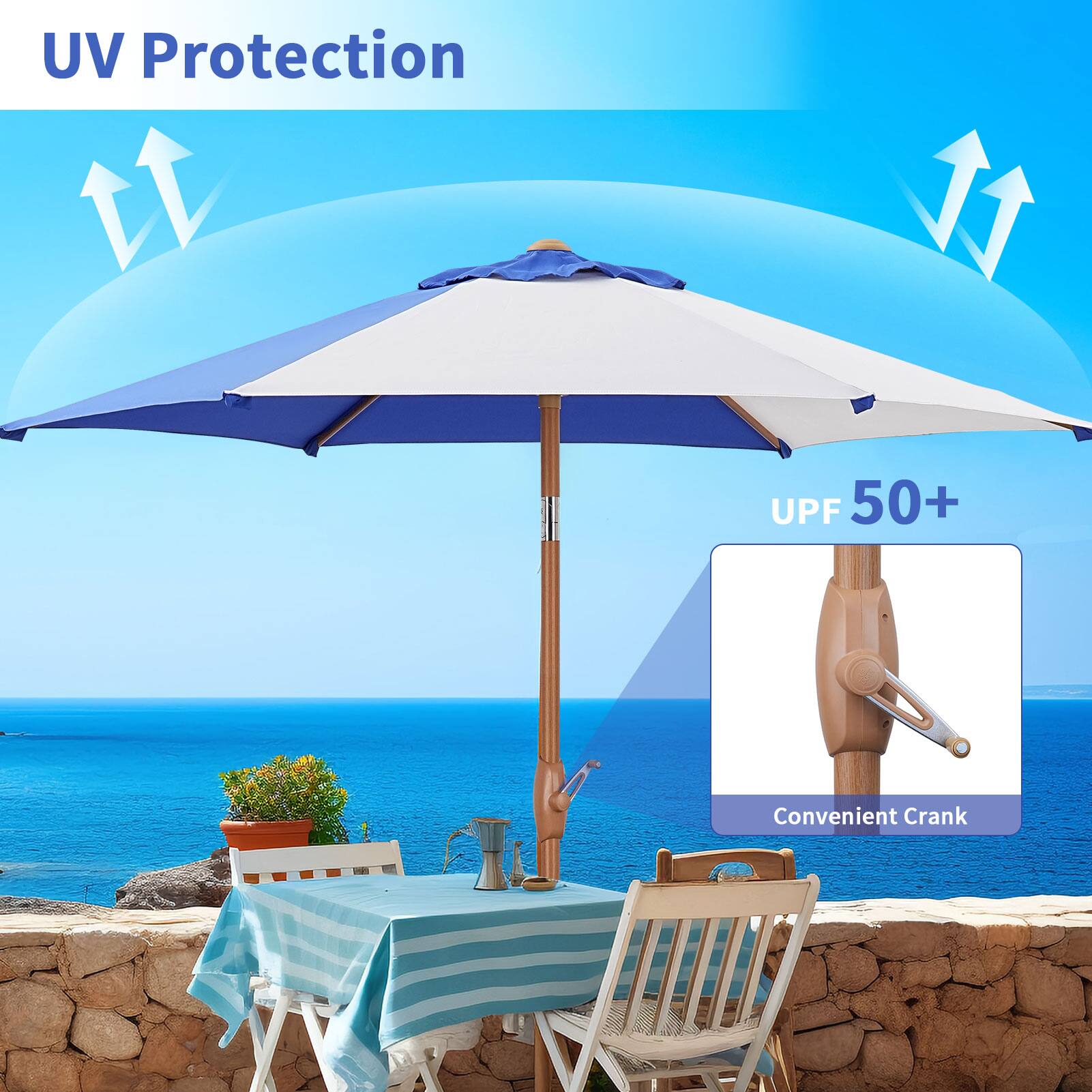 UV Protection UPF 50+ Convenient Crank
