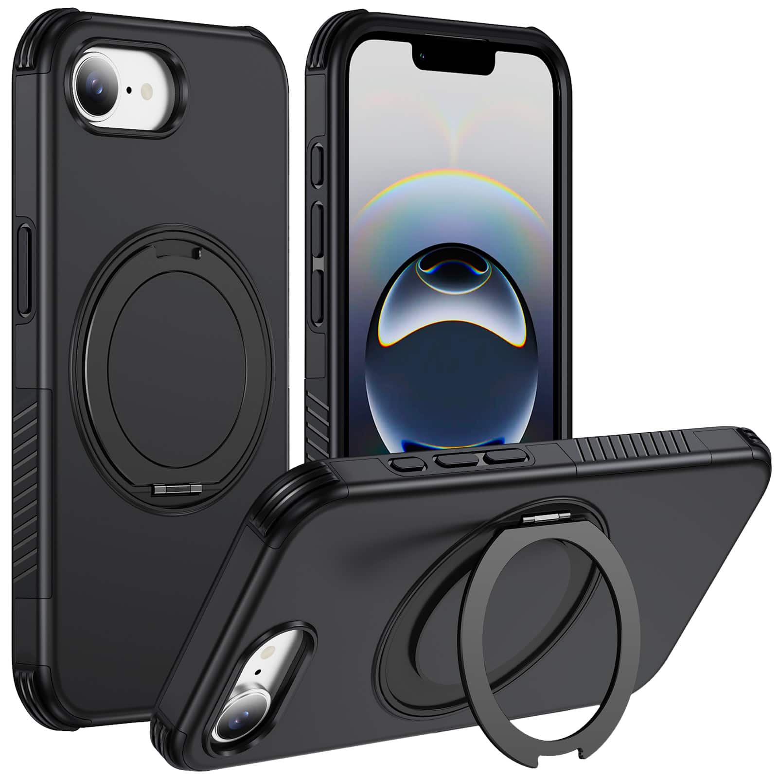 UUCOVER - Magnetic Case for iPhone 17e /iPhone 16e ,Shockproof TPU+PC Case Rind Holder Stand Case Compatible with MagSafe Cover - Black price history on PriceWatchPro