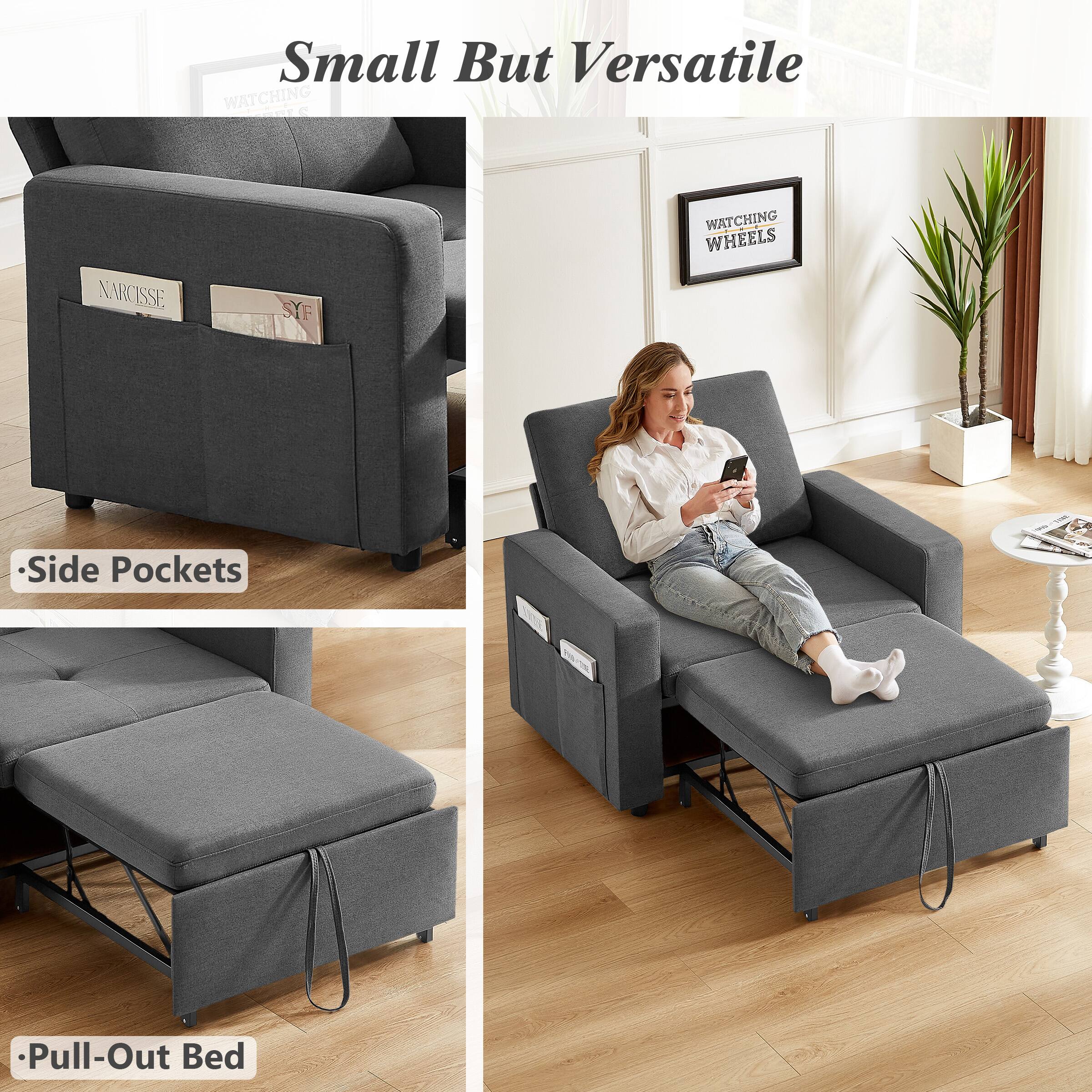 Small But Versatile

- Side Pockets
- Pull-Out Bed

WATCHING WHEELS
