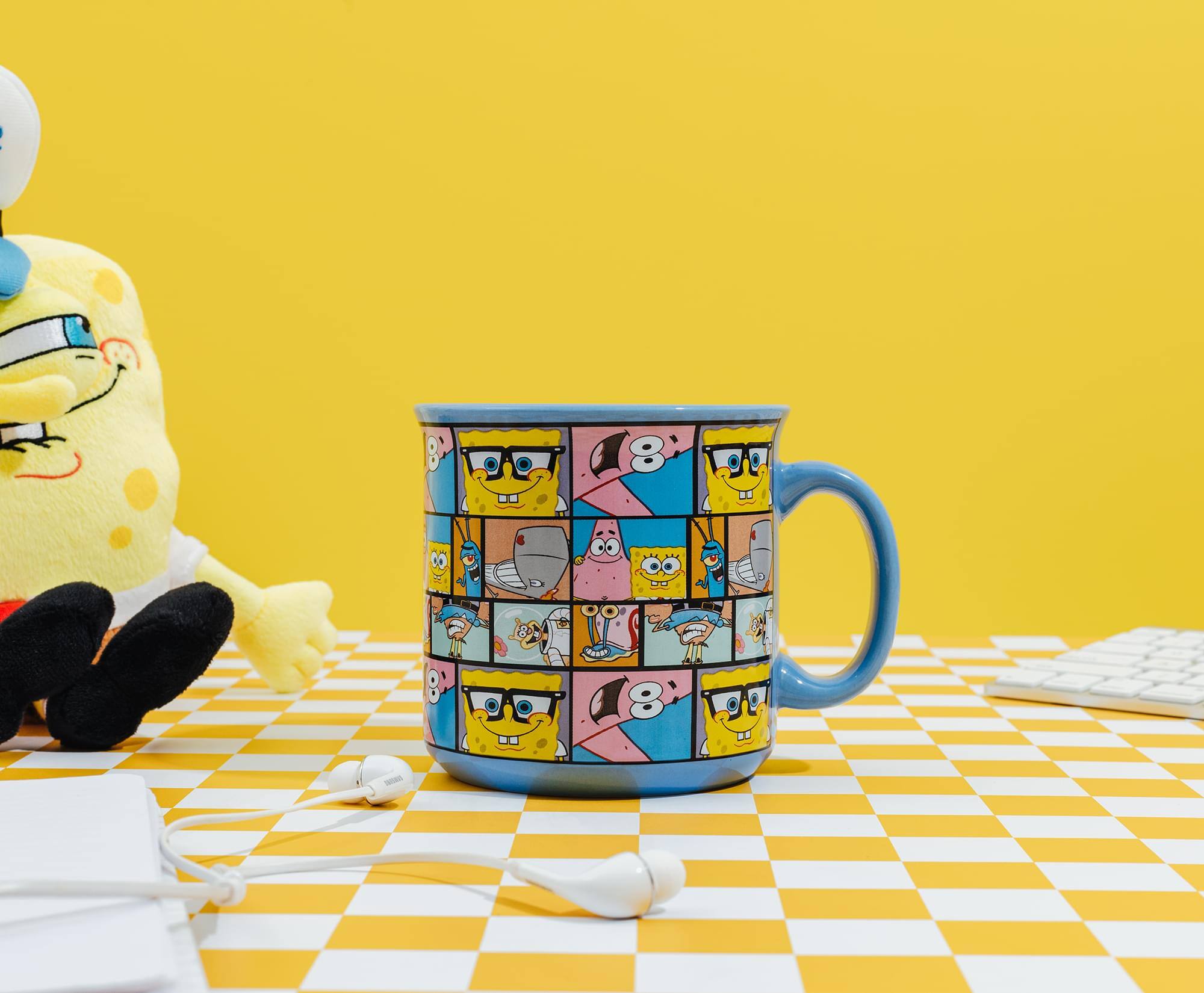 Alt View 2. Silver Buffalo - Nickelodeon SpongeBob SquarePants Character Grid 20-Ounce Ceramic Camper Mug - Multi-Colored.