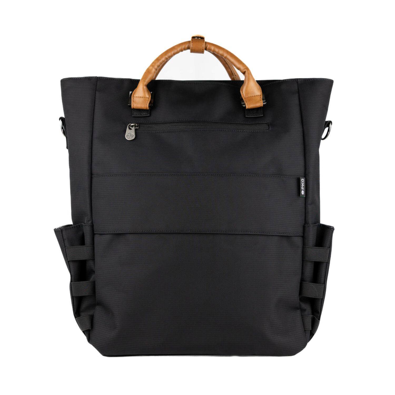 Left. PKG - Parkdale Mesenger Tote Bag - Black.