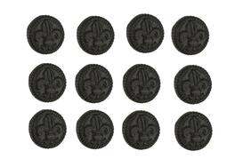 De Leon Collections - Cast Iron Fleur De Lis Round Cabinet Knobs or Drawer Pulls Set of 12 - Brown
