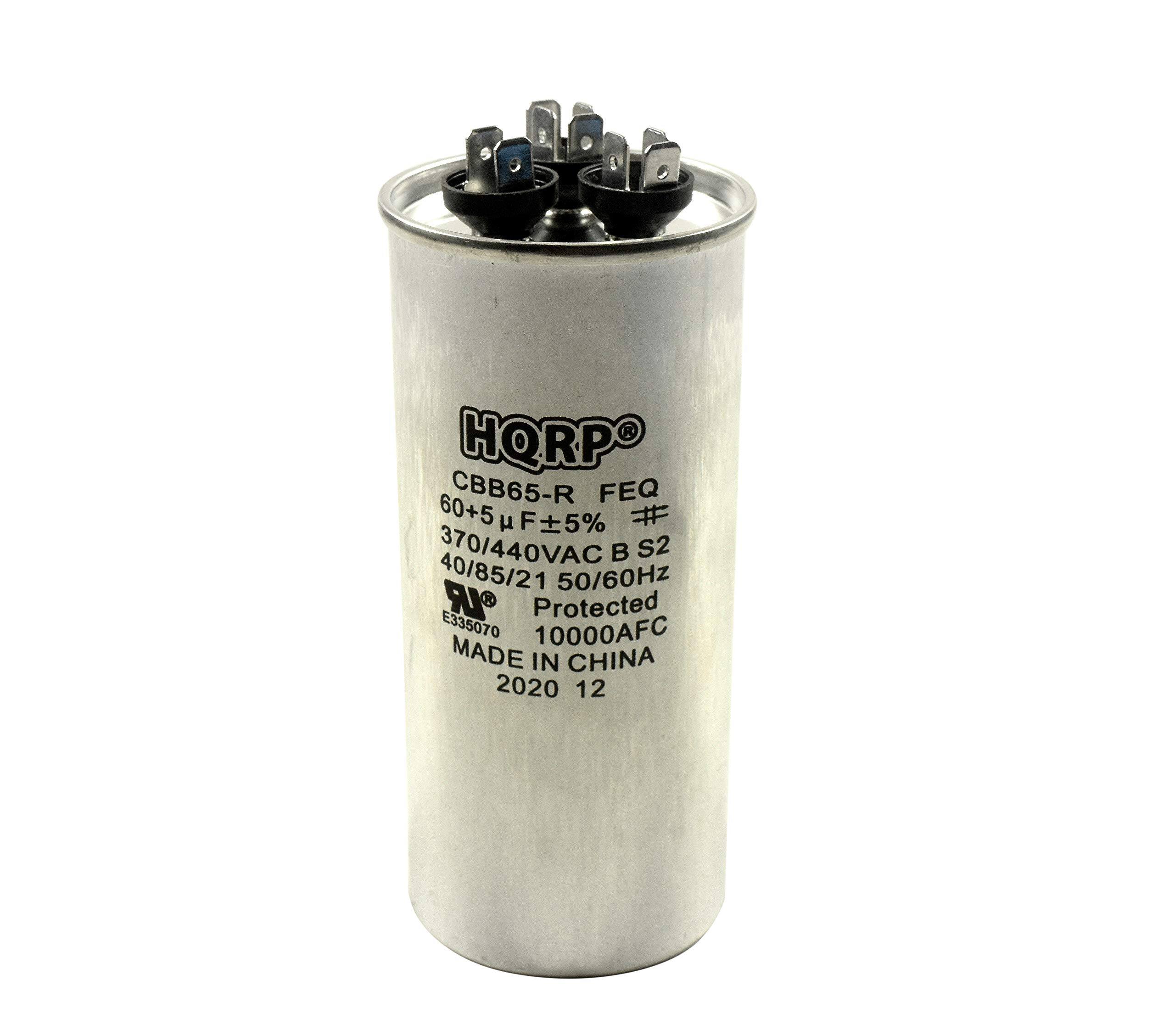 HQRPO  
CBB65-R FEQ  
60+5 µF ±5%  
370/440VAC  
40/85/21 50/60Hz  
S2  
Protected  
E335070  
10000AFC  
MADE IN CHINA  
2020 12