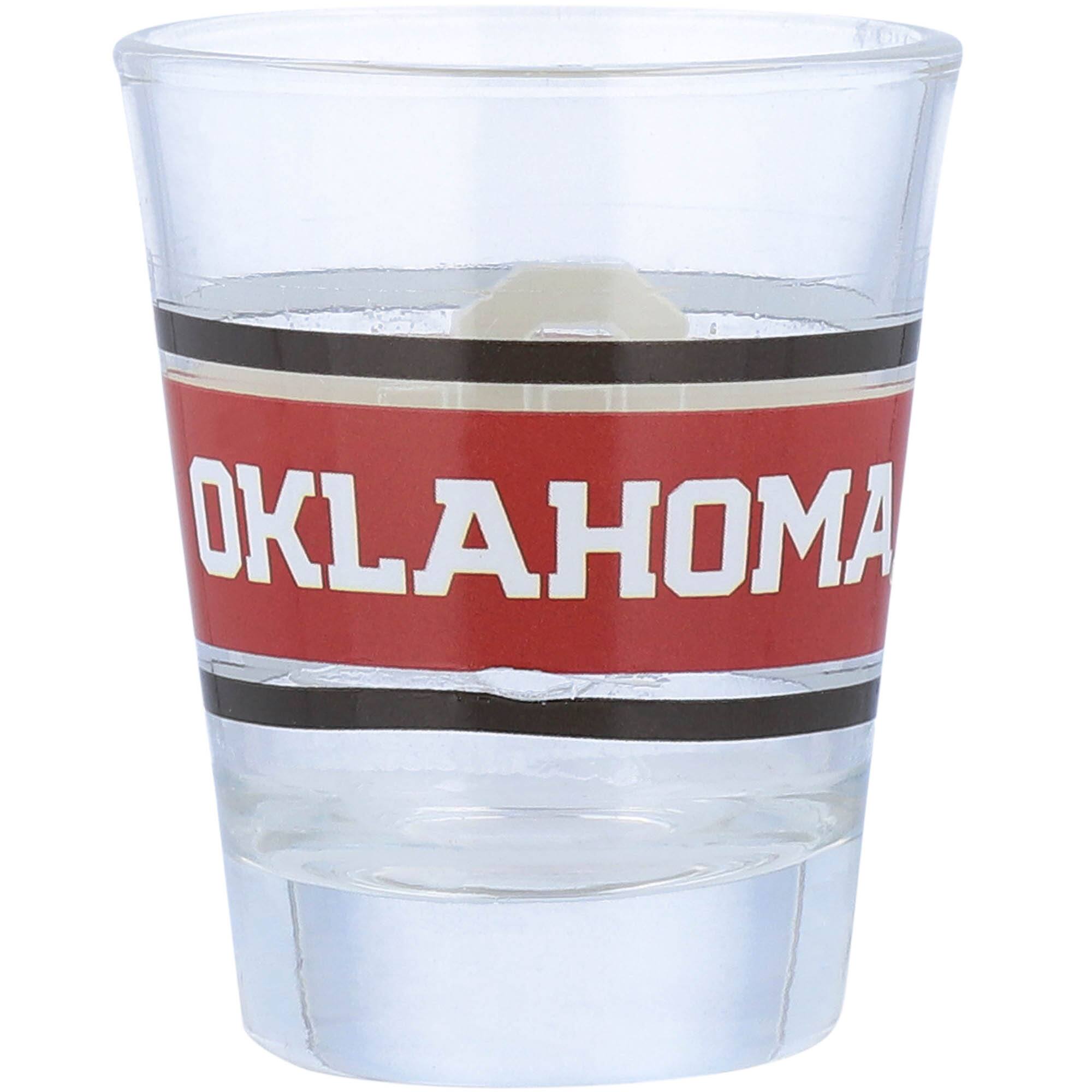 Alt View 1. Logo Brands - Oklahoma Sooners 2oz. Stripe Shot Glass - Multicolor.