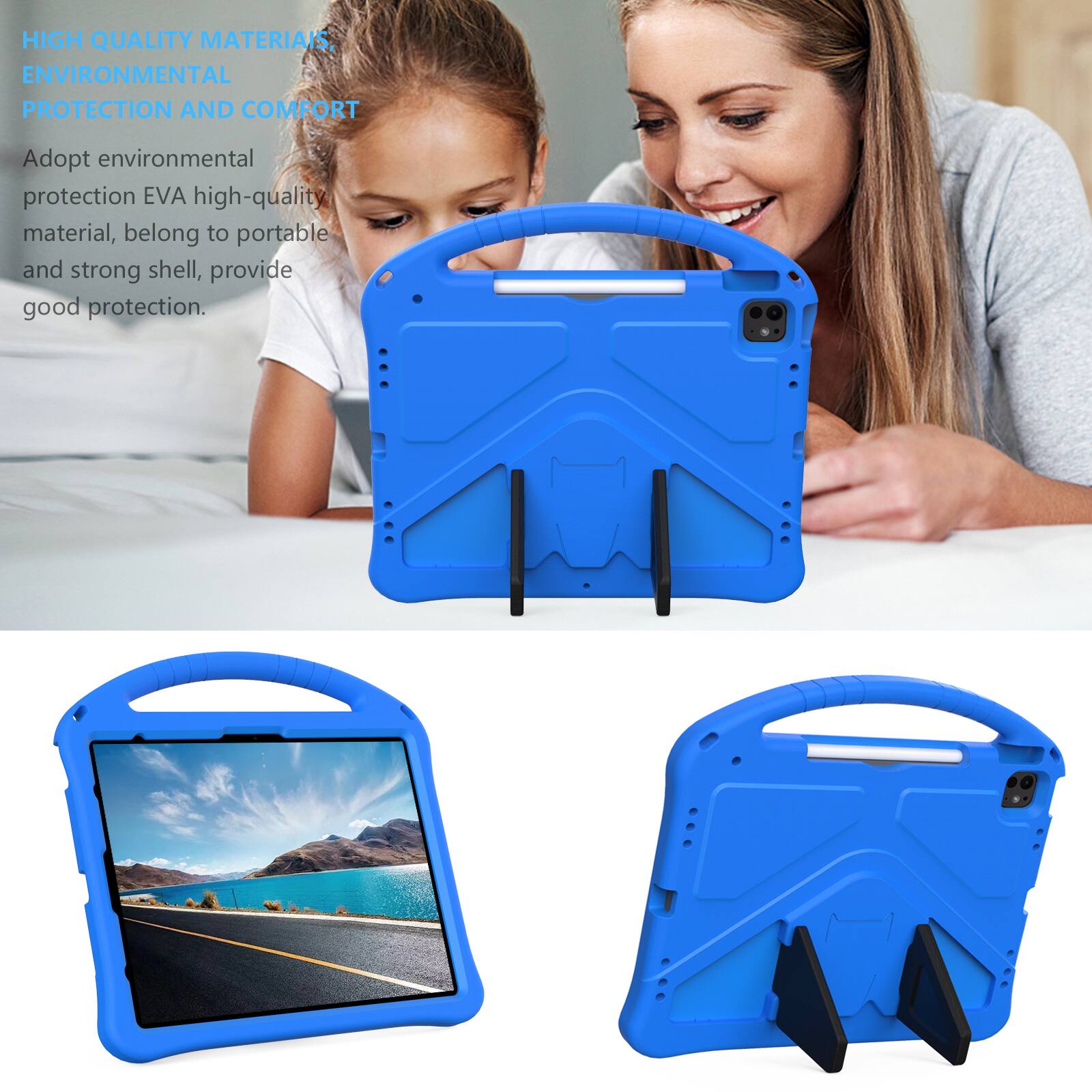 HIGH QUALITY MATERIALS, ENVIRONMENTAL PROTECTION AND COMFORT

Adopt environmental protection EVA high-quality material, belong to portable and strong shell, provide good protection.