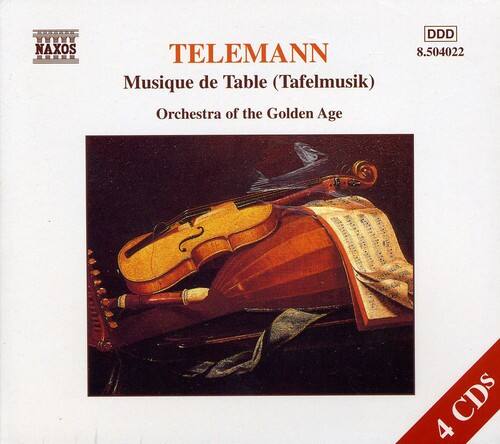 TELEMANN  
Musique de Table (Tafelmusik)  
Orchestra of the Golden Age  

NAXOS  
8.504022  

4 CDs