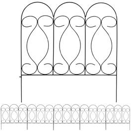 Sunnydaze - 5-Piece Traditional Iron Garden Border Fencing - 10 ft - Black