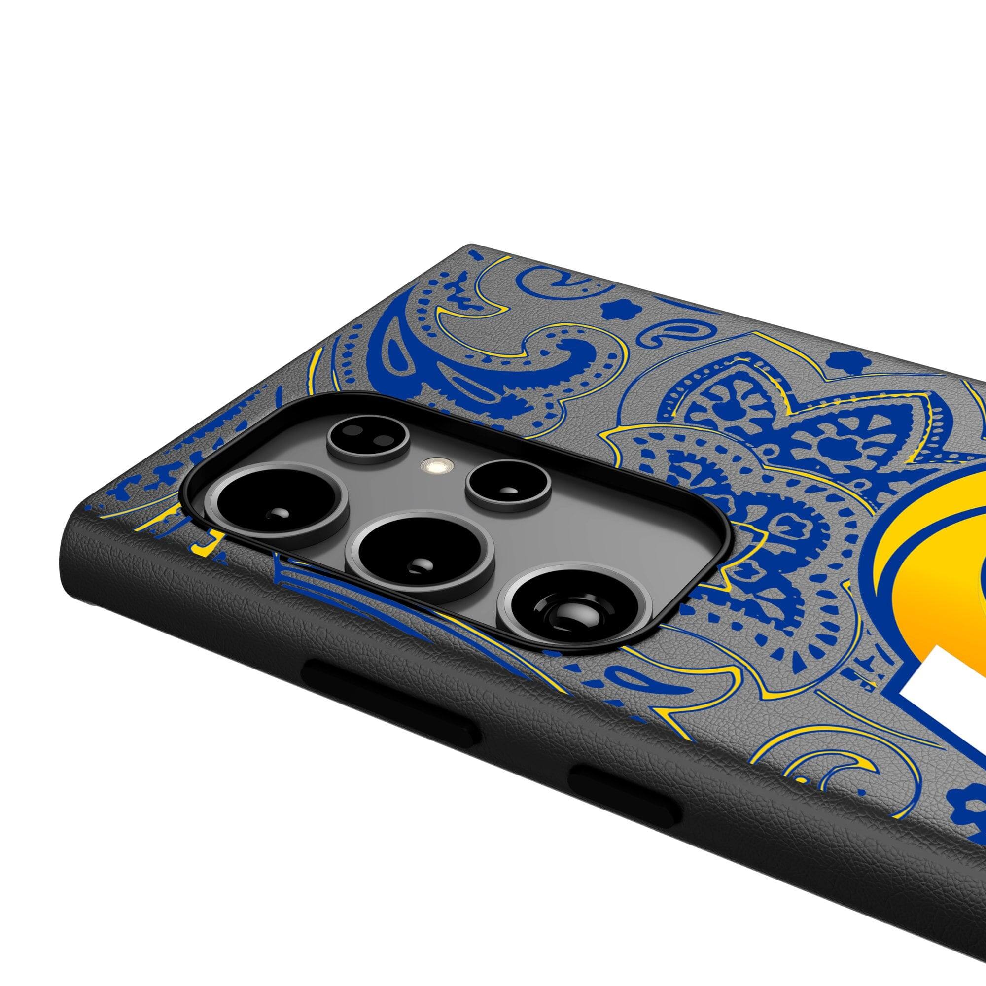 Alt View 3. Keyscaper - Los Angeles Rams Paisley Galaxy Magnetic Bump Case - S24 - Black.