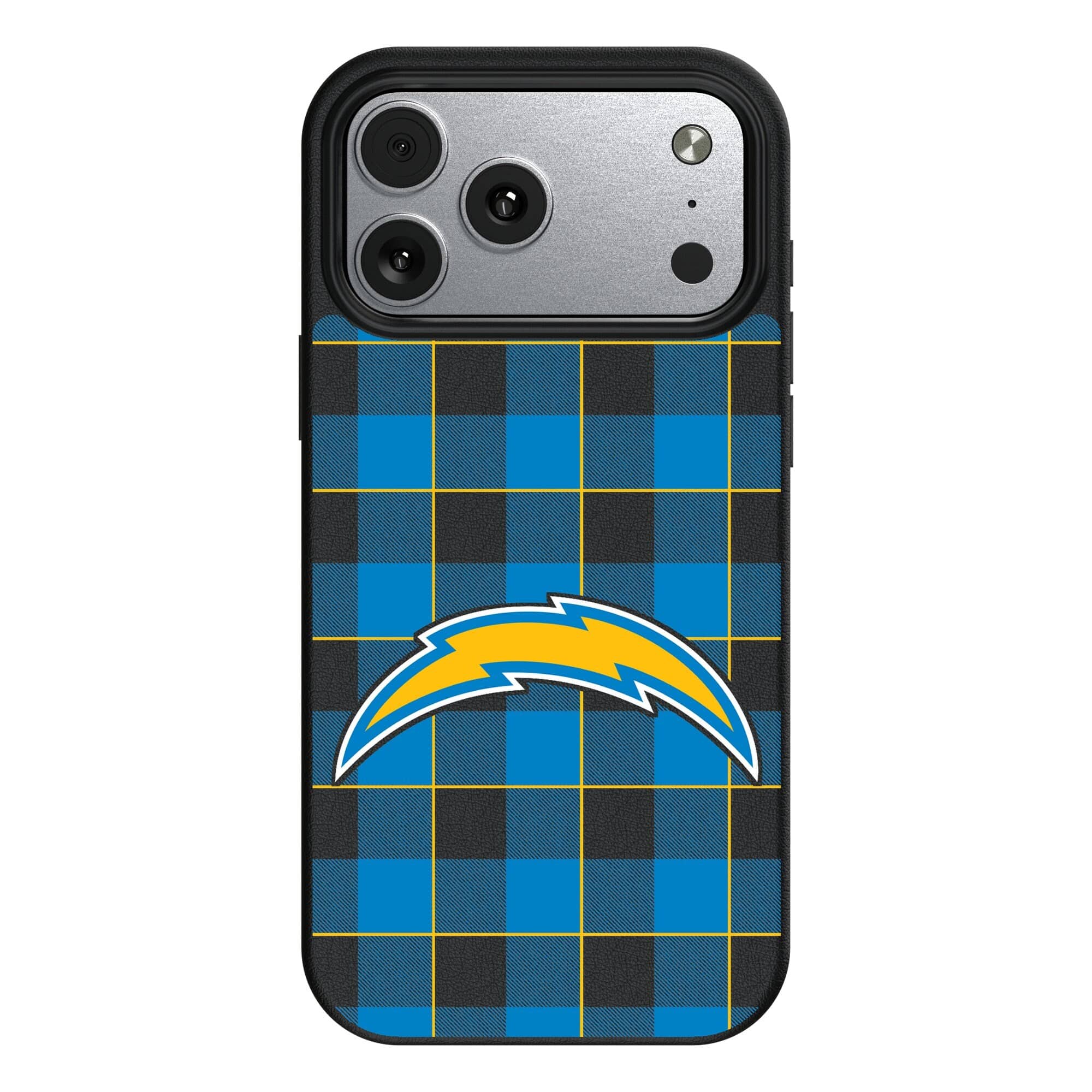 Keyscaper - NFL - Los Angeles Chargers Plaid Magnetic Bump iPhone Case - 17 Air - Black