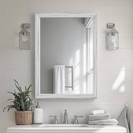 ULTRUE - UTBM0RT01WW06181 White Wood Effect 24x32 Framed Wall Mirror