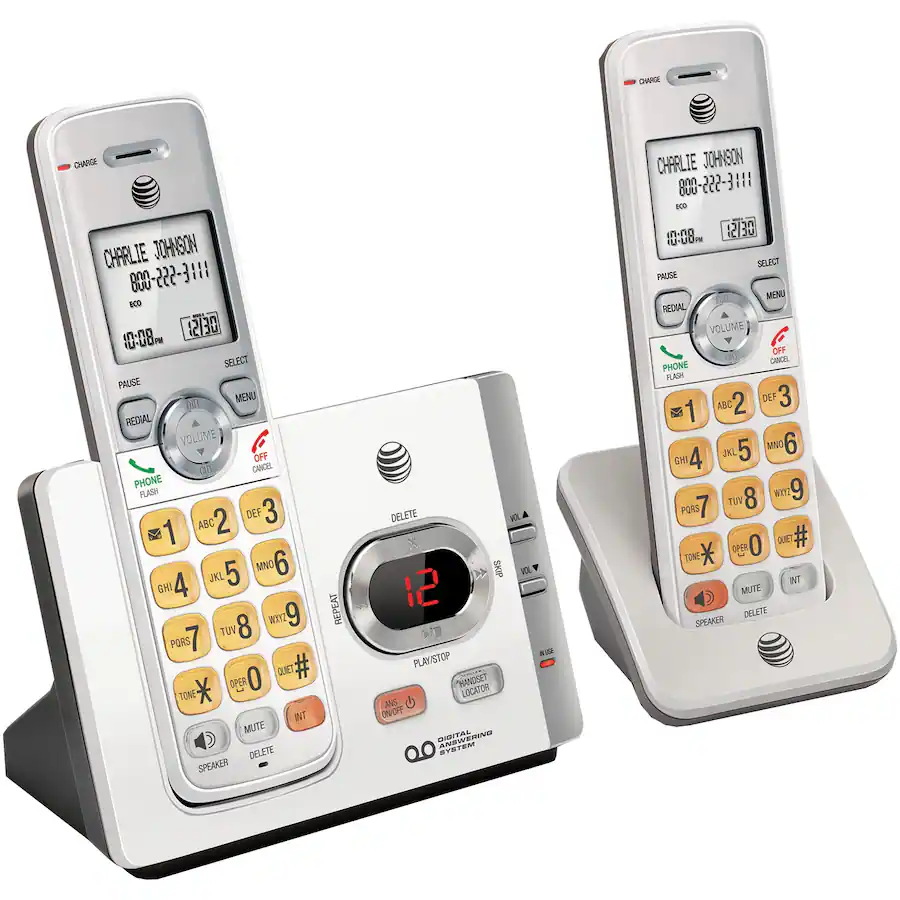 AT&T DECT 6.0 Expandable Cordless Phone System, Digital Answering ...