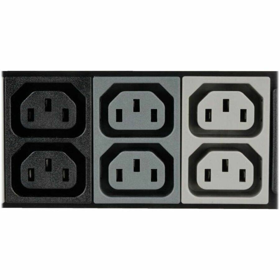 Alt View 4. Tripp Lite - Tripp Lite by Eaton PDU 8.6kW 3-Phase Local Metered PDU 208/120V Outlets (36 C13 6 C19 6 5-15/20R) 208V L21-30P 6 ft. - Black.