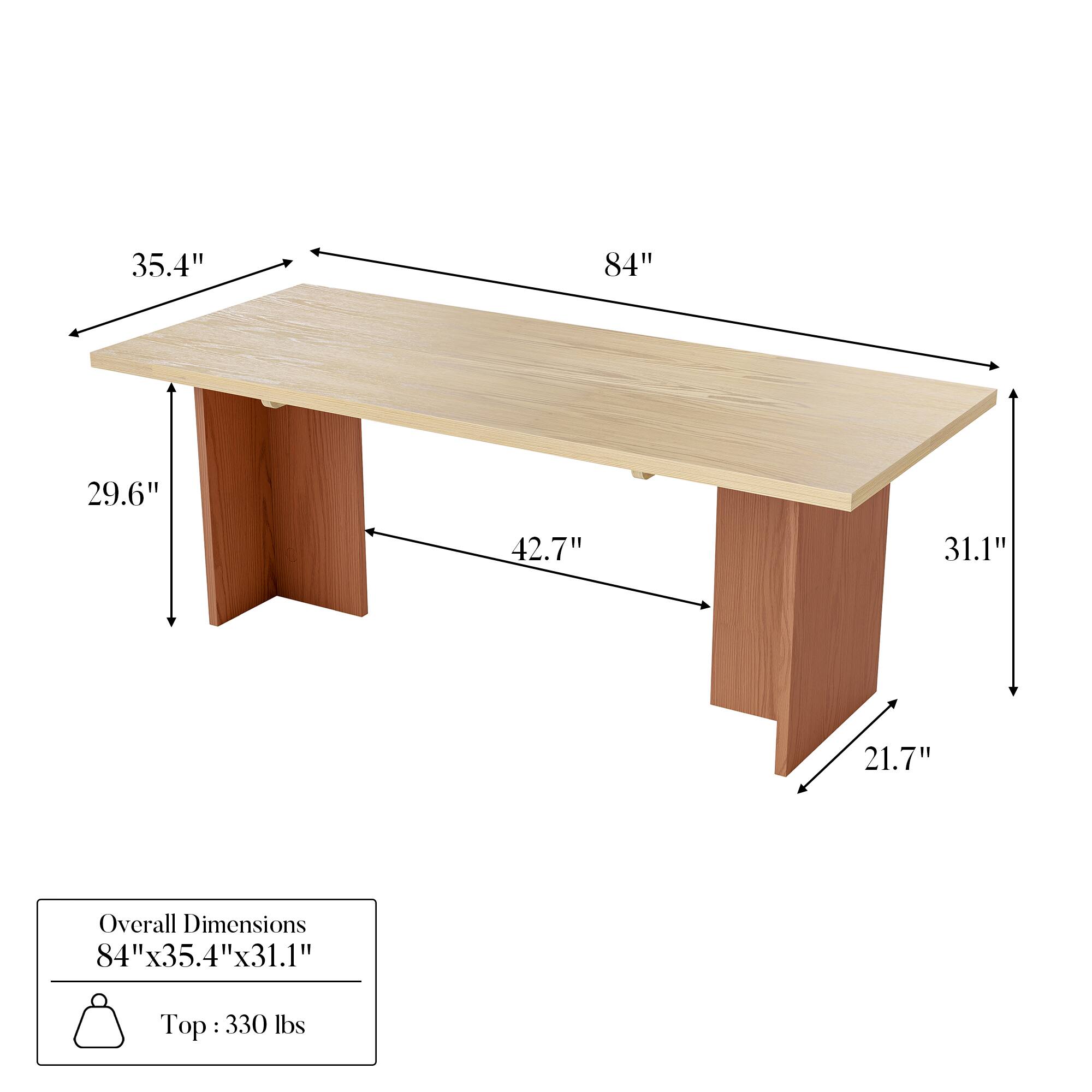 Overall Dimensions: 84" x 35.4" x 31.1"  
Top: 330 lbs