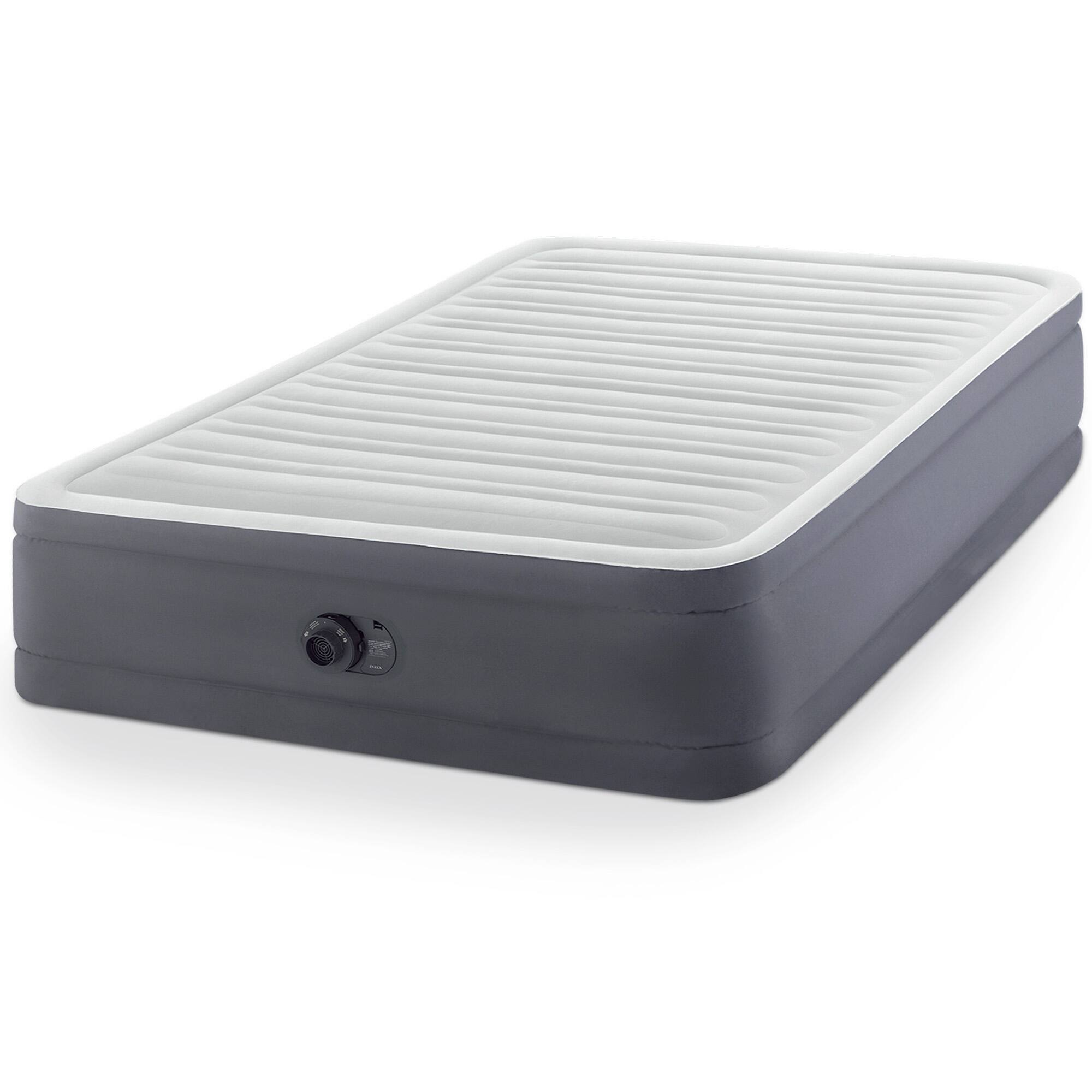 Front. Intex - Intex PremAire I Fiber-Tech Elevated Airbed Mattress with Built-In Pump, Queen - Gray.