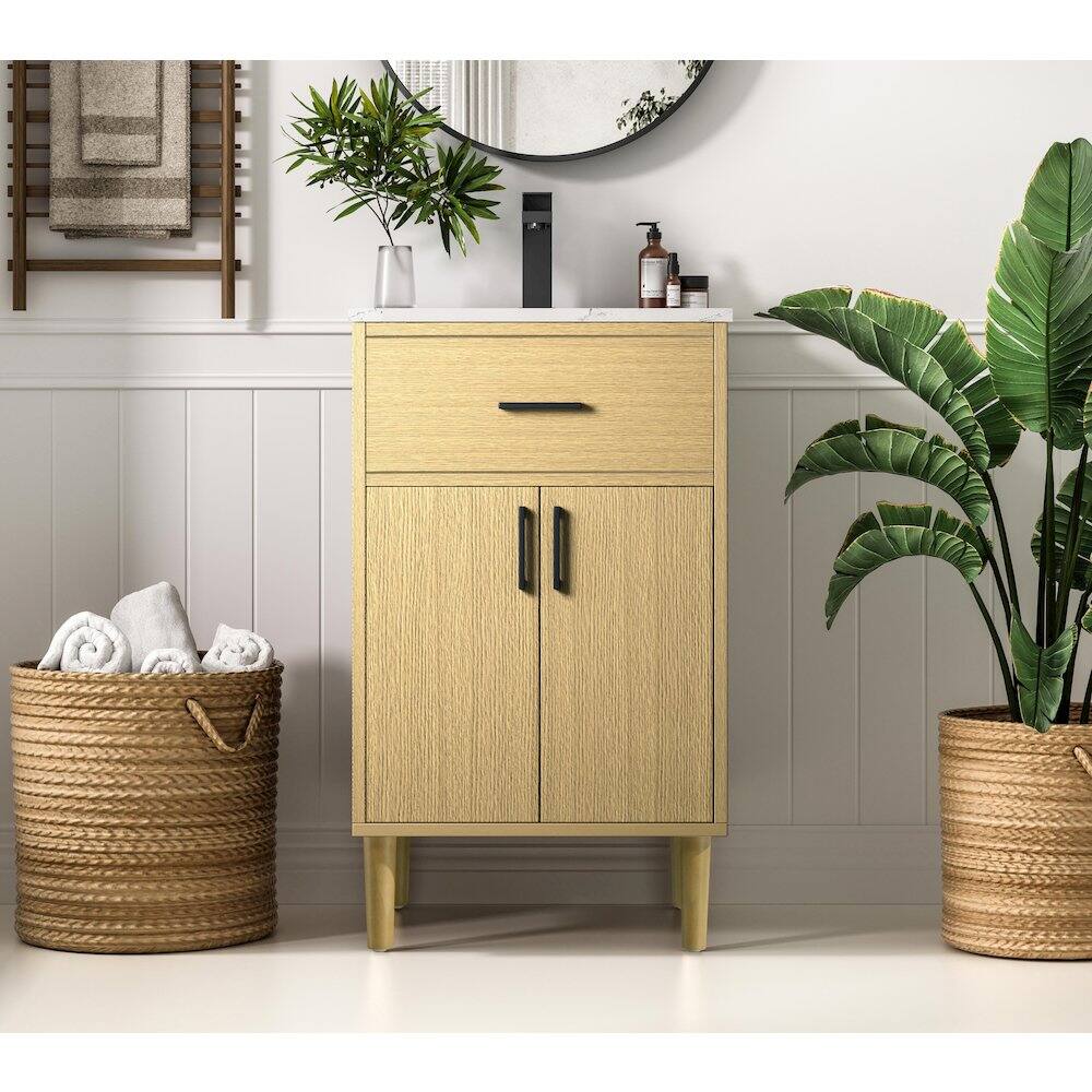Alt View 9. Elegant Kitchen and Bath - Chandler 20 Inch Single Bathroom Vanity In Honey Brown - Honey Brown.
