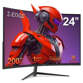 Z-Edge - UG24 24" 1080P Full HD 200Hz 1ms Curved Gaming Monitor, FreeSync compatible, HDMI 2.0, DP 1.2 - Black