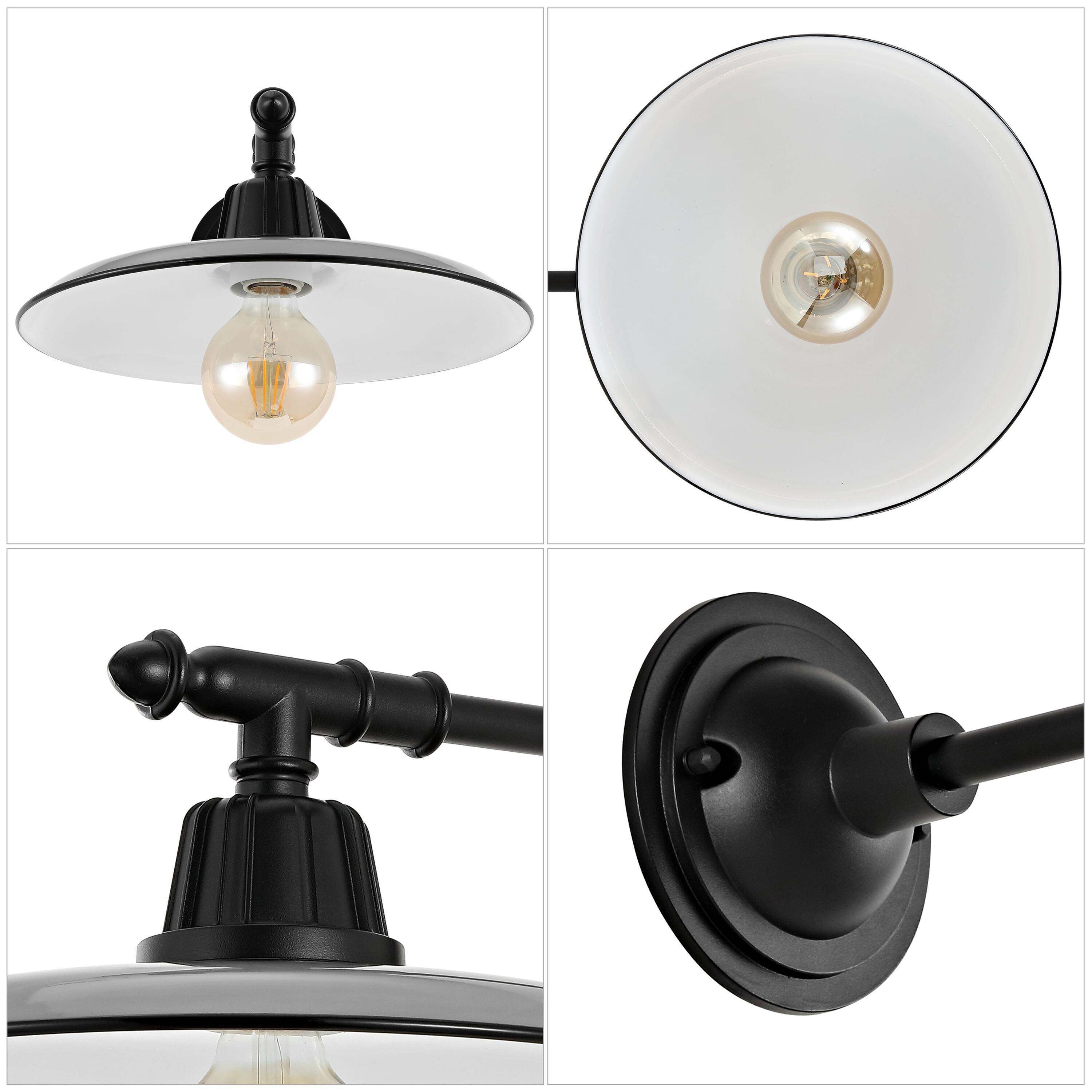 Alt View 4. Jonathan Y - Bonner 12" 1-Light Farmhouse Industrial Indoor/Outdoor Iron LED Victorian Arm Outdoor Sconce, Gray - Gray/Black.