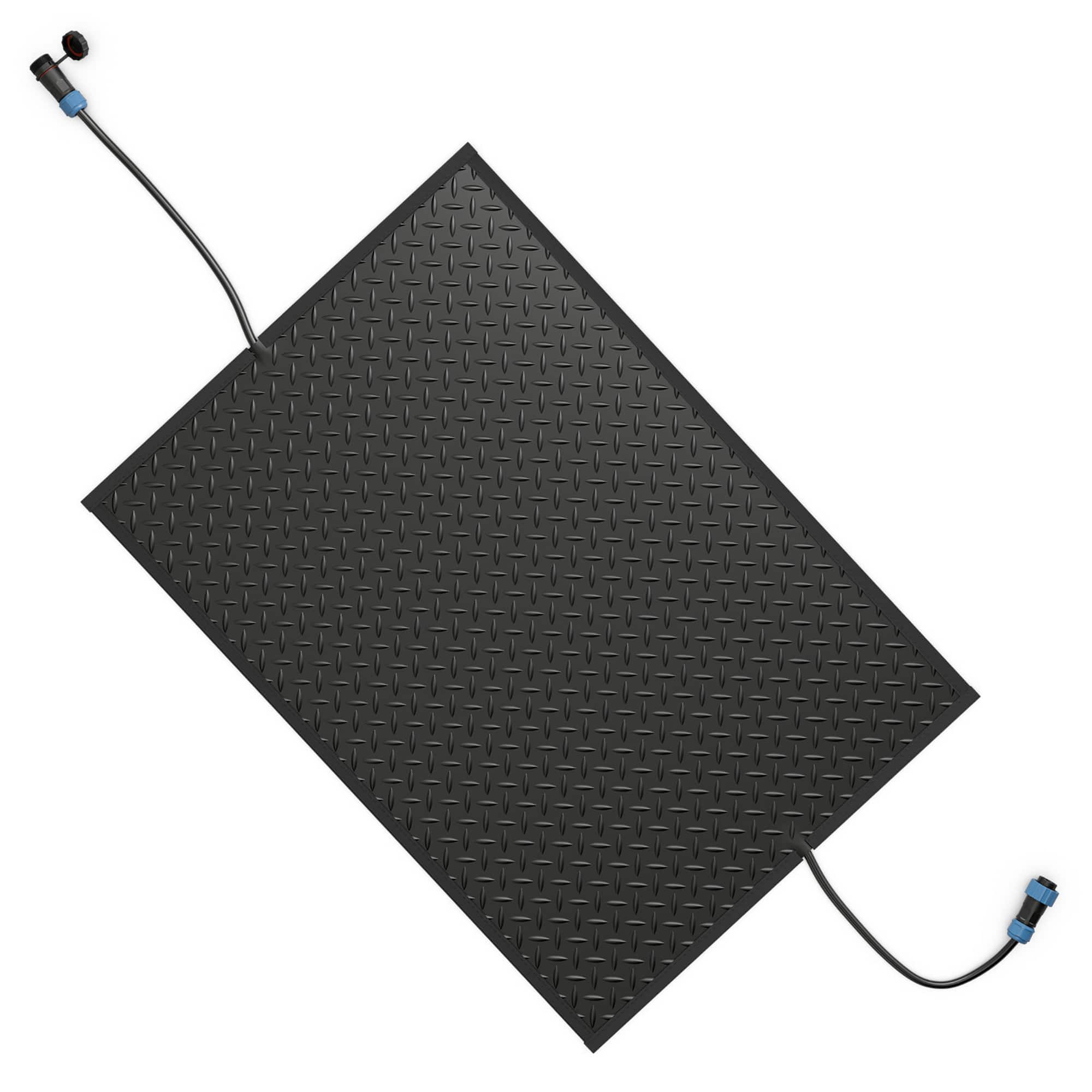 Gymax - 20'' x 30'' Heated Snow Melting Mat w/ 3 in/h Speed Non-Slip Rubber for Walkway - Black