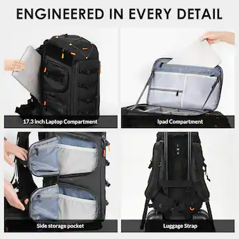 17 inch laptop camera backpack New WANDF Carry On For Spirit Airlines a dedicated rear compartment for a 17.3 laptop TARION FlightPro FPV Drone Backpack