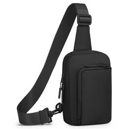 Unique Bargains - Mini Sling Bag for Men Women Crossbody Fanny Packs Fits for 6.3" Phone Reversible Nylon Chest Bag for Travel Running - Black