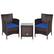 Angle. Costway - Outdoor 3 PCS Rattan Wicker Furniture Sets Chairs Coffee Table Garden - Navy.