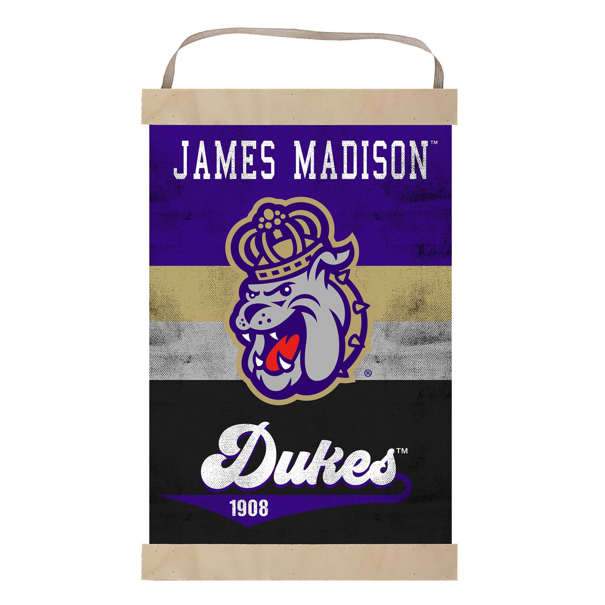 James Madison Dukes Retro Logo Banner Sign