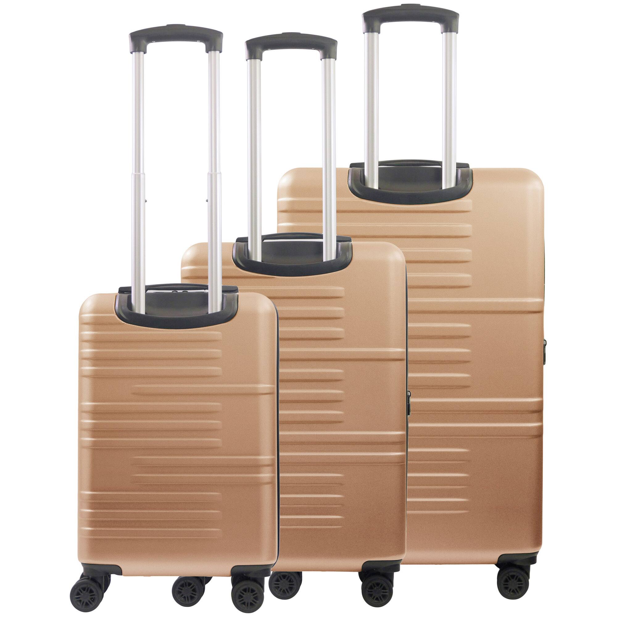 Back. American Dreamliner - 3-Piece Hardside Luggage Set – 22.5", 26.5", 30" - ROSE GOLD.